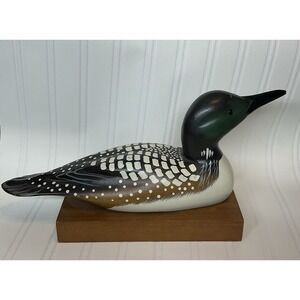 Vintage Nice Wooden Hand Painted Common Loon Duck Minnesota Event‎ Signed!